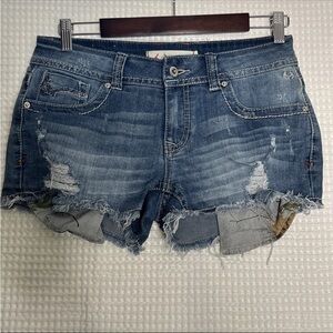 Realtree Blue Distressed Jean Shorts